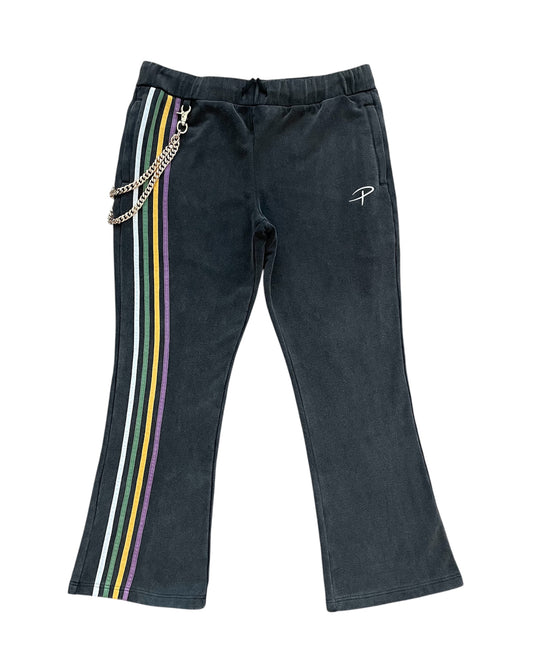 P Striped Mardi Gras Flare Sweats